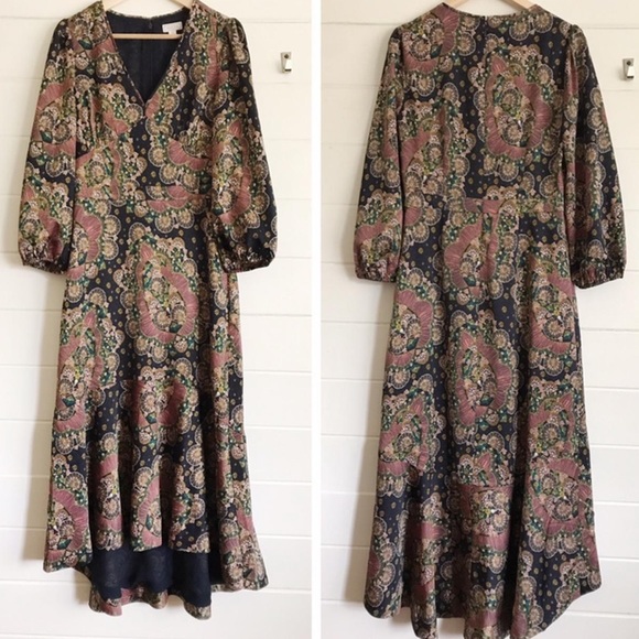 J.Crew Point Sur Paisley Boho Midi Dress – Size 14 (L) - Picture 4 of 5